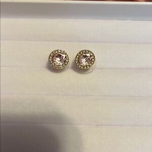 Chic Gold and Pink Crystal Earrings